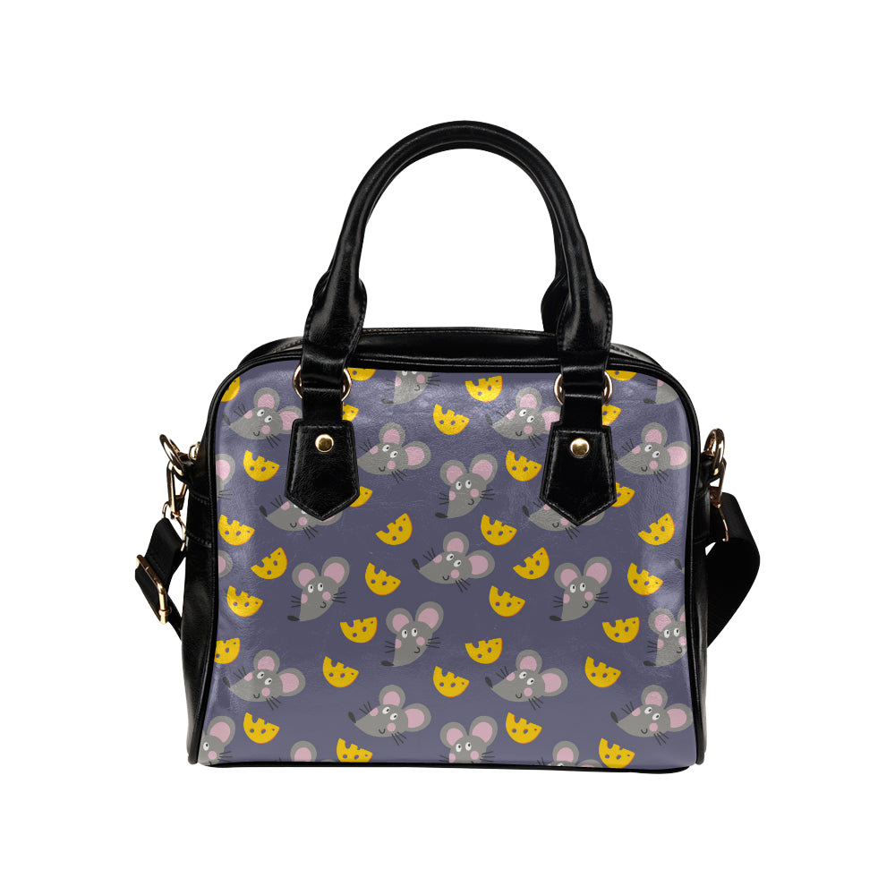 Rat With Cheese Pattern Print Design 01 Shoulder Handbag