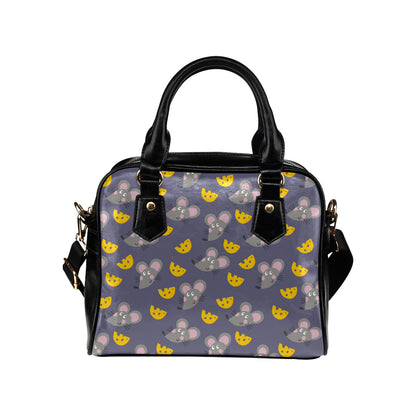 Rat With Cheese Pattern Print Design 01 Shoulder Handbag