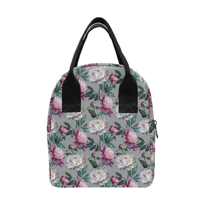 Peony Pattern Print Design PE01 Insulated Lunch Bag