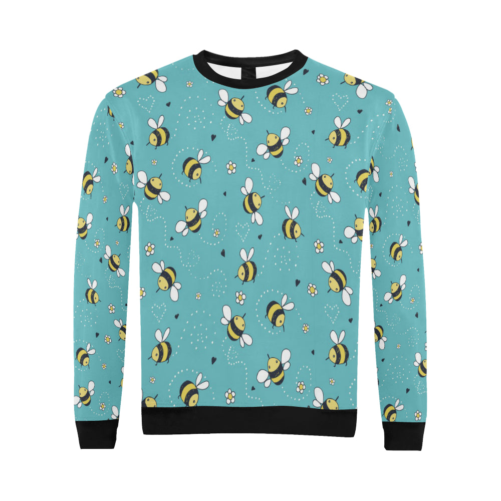Bee Pattern Print Design BEE02 Men Long Sleeve Sweatshirt