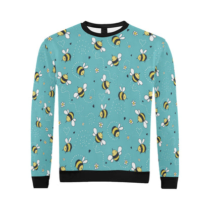 Bee Pattern Print Design BEE02 Men Long Sleeve Sweatshirt