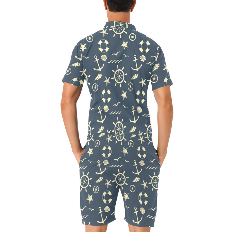 Nautical Pattern Print Design A01 Men's Romper