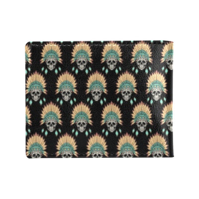 American indian Skull Pattern Men's ID Card Wallet