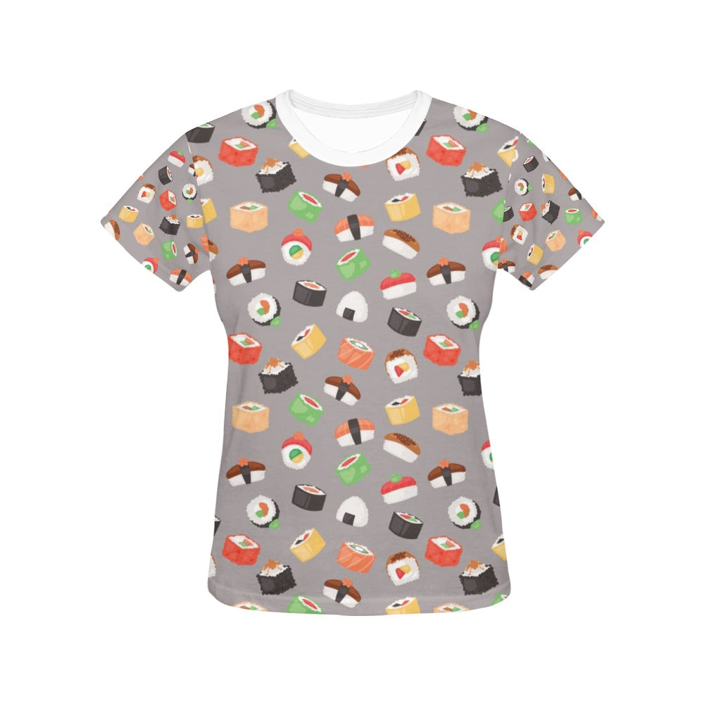 Sushi Print Design LKS307 Women's  T-shirt