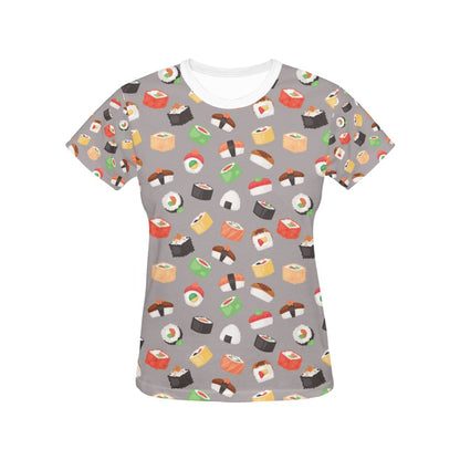 Sushi Print Design LKS307 Women's  T-shirt