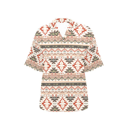 Aztec Pattern Print Design 05 Women's Hawaiian Shirt
