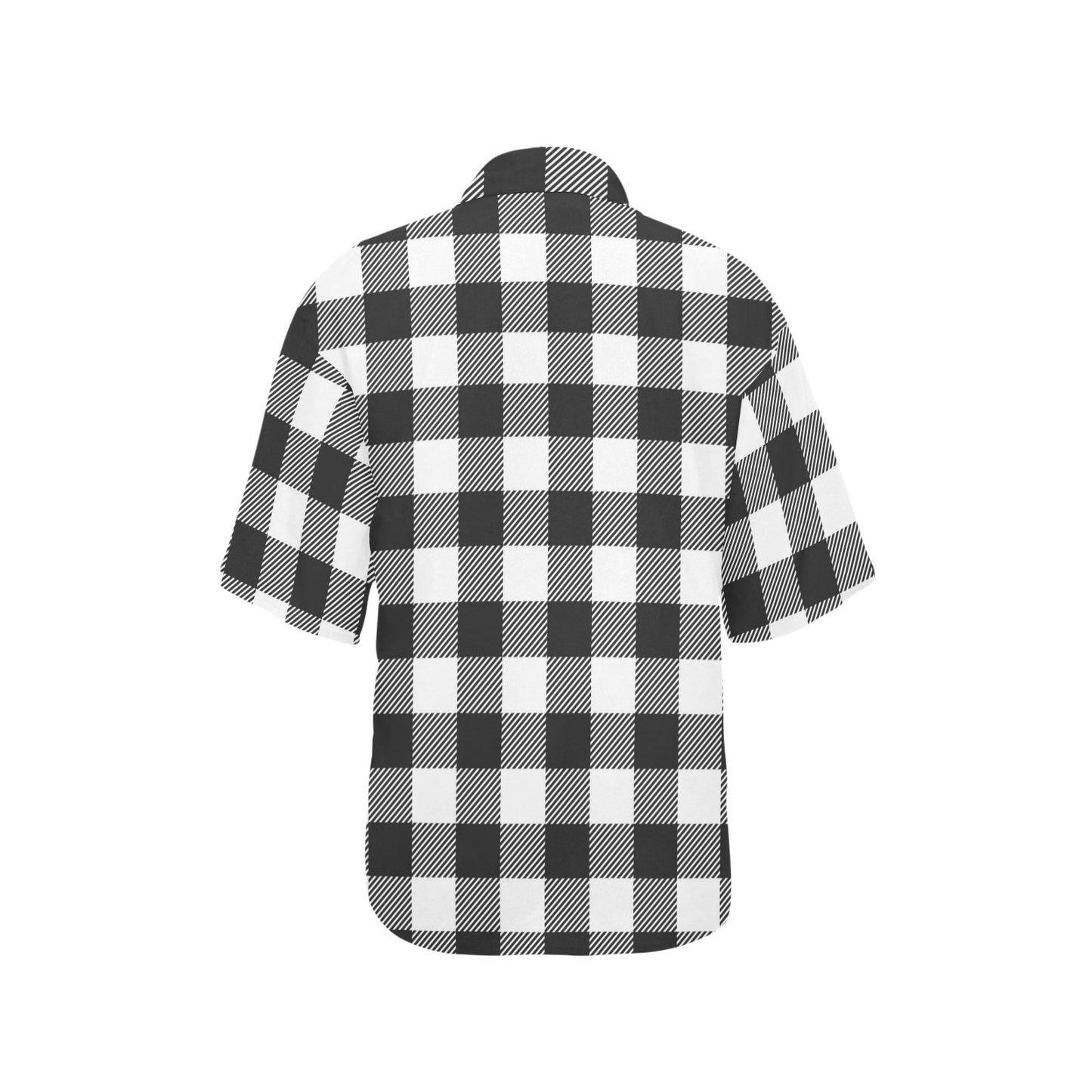 Buffalo check Black white Pattern Print Design 04 Women's Hawaiian Shirt