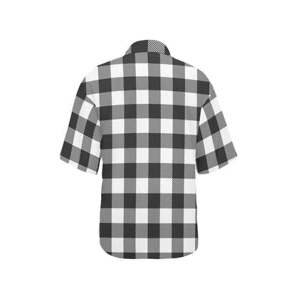 Buffalo check Black white Pattern Print Design 04 Women's Hawaiian Shirt