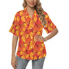 Elm Leave Autum Print Pattern Women's Hawaiian Shirt