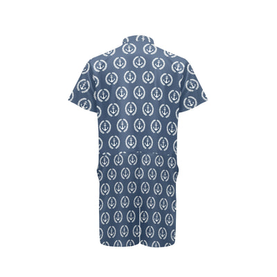 Anchor Pattern Print Design 04 Men's Romper