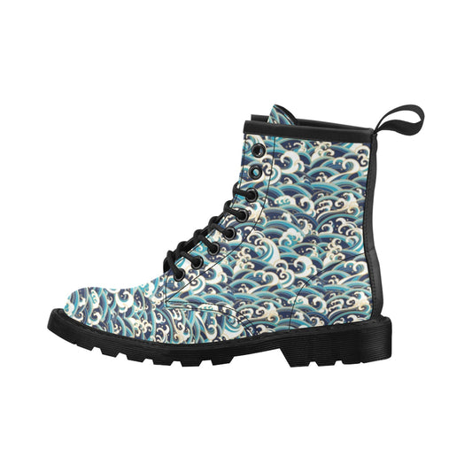 Surf Wave Pattern Women's Boots