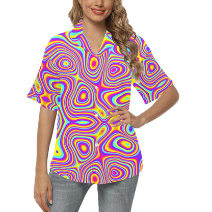 Liquid Pattern Print Design 06 Women's Hawaiian Shirt