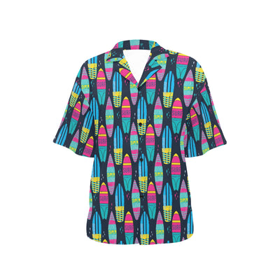 Surfboard Colorful Print Design LKS302 Women's Hawaiian Shirt