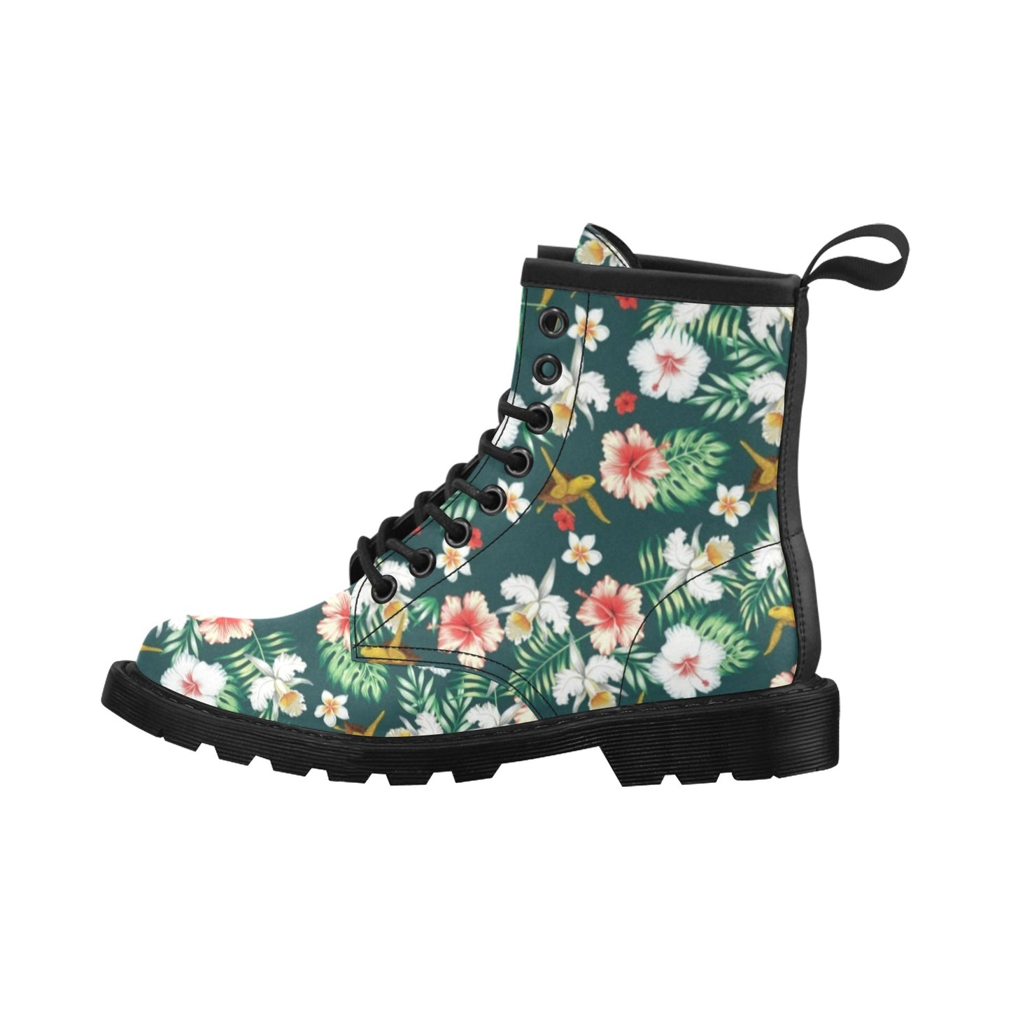 Hawaiian Flower Design with SeaTurtle Print Women's Boots