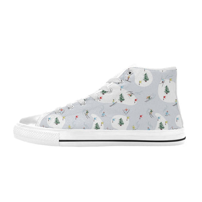 Ski Print Design LKS305 High Top Women's White Shoes
