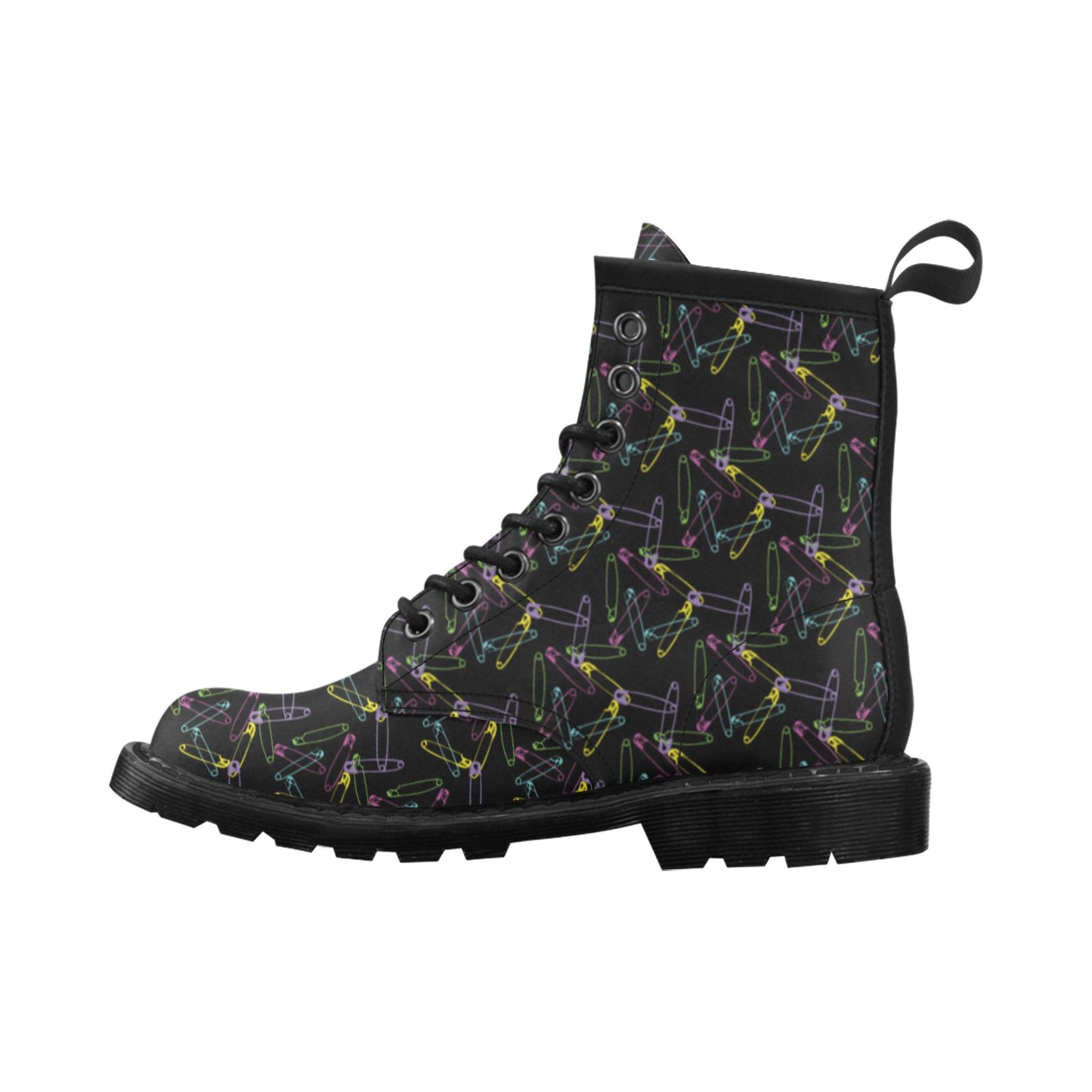 Safety Pin Print Design LKS304 Women's Boots