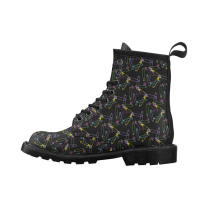 Safety Pin Print Design LKS304 Women's Boots