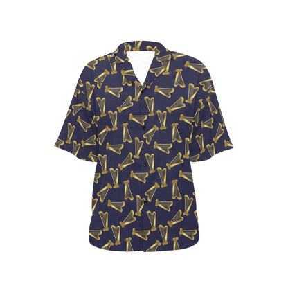 Harp Print Design LKS401 Women's Hawaiian Shirt