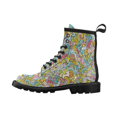 Hippie Print Design LKS301 Women's Boots