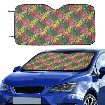 Summer Floral Print Design LKS305 Car front Windshield Sun Shade