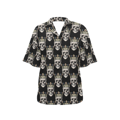 Skull King Print Design LKS3010 Women's Hawaiian Shirt