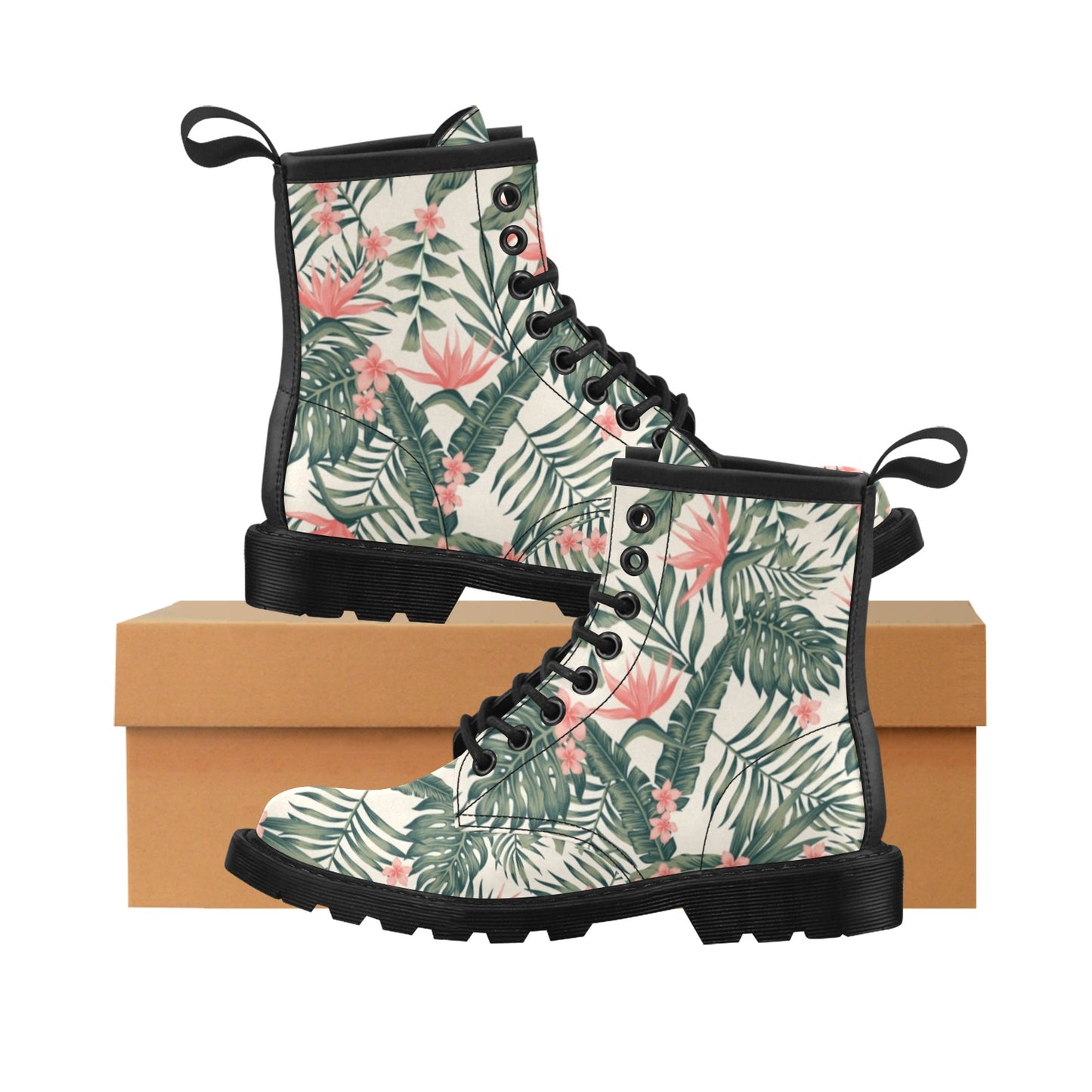 Tropical Flower Palm Leaves Women's Boots