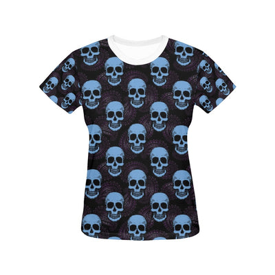 Skull Print Design LKS3012 Women's  T-shirt