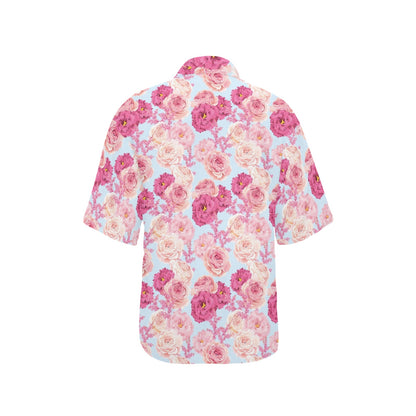 Lisianthus Pattern Print Design LT05 Women's Hawaiian Shirt