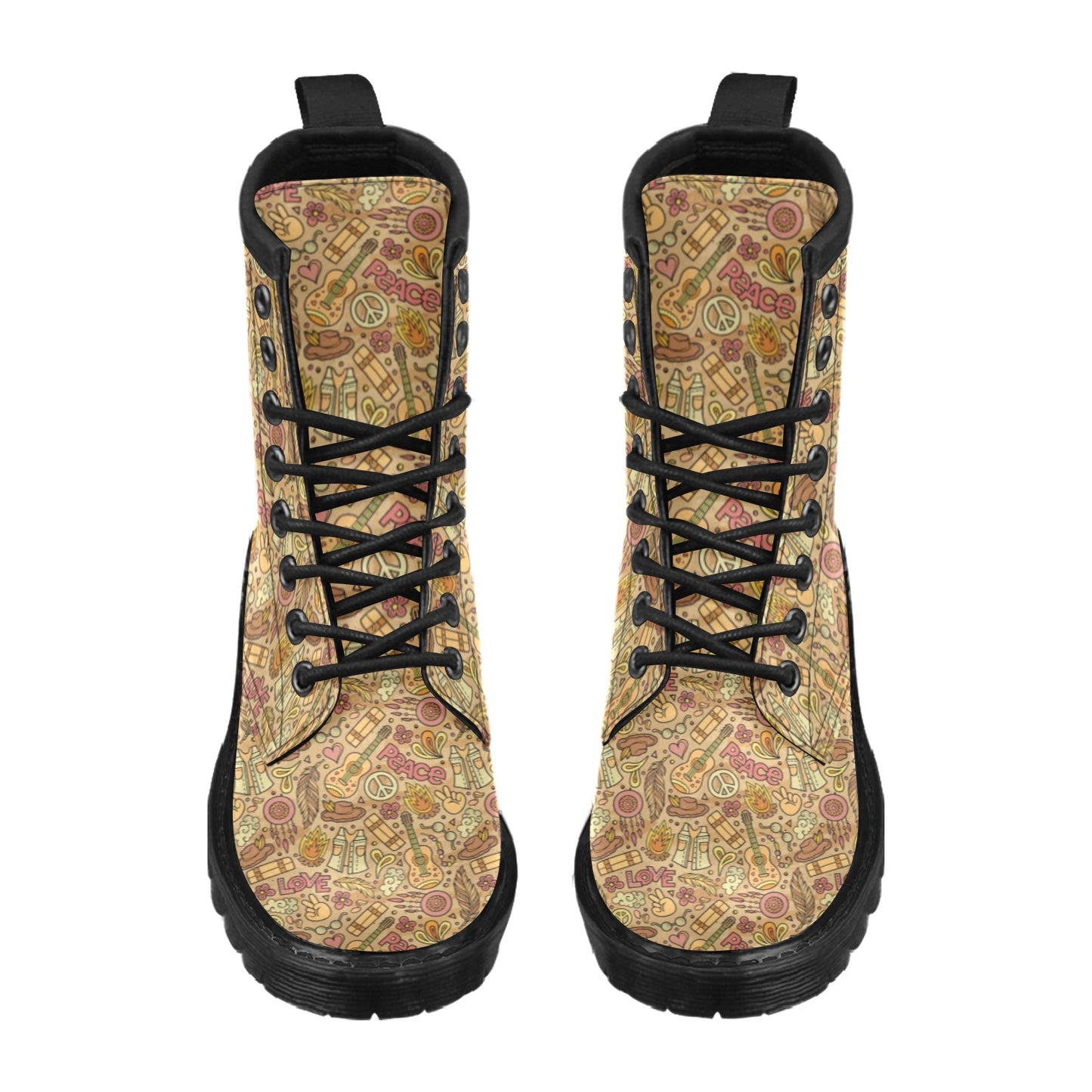 Hippie Print Design LKS305 Women's Boots