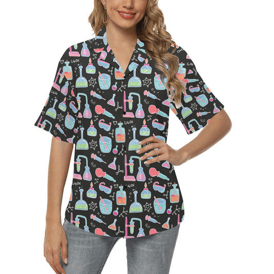 Chemical Pattern Print Design 06 Women's Hawaiian Shirt