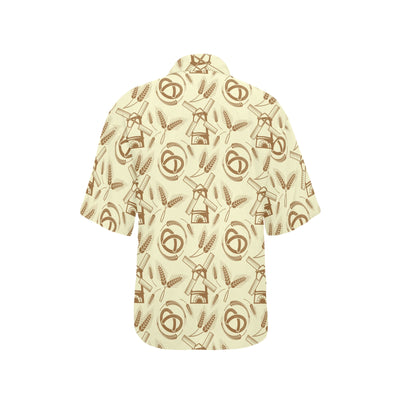 Agricultural Windmills Print Design 03 Women's Hawaiian Shirt