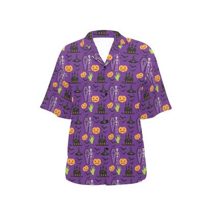 Halloween Print Design LKS403 Women's Hawaiian Shirt