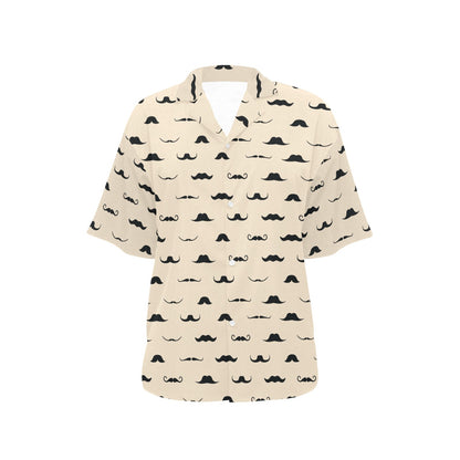 Mustache Pattern Print Design A03 Women's Hawaiian Shirt