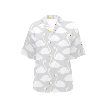 Swan Pattern Print Design 02 Women's Hawaiian Shirt