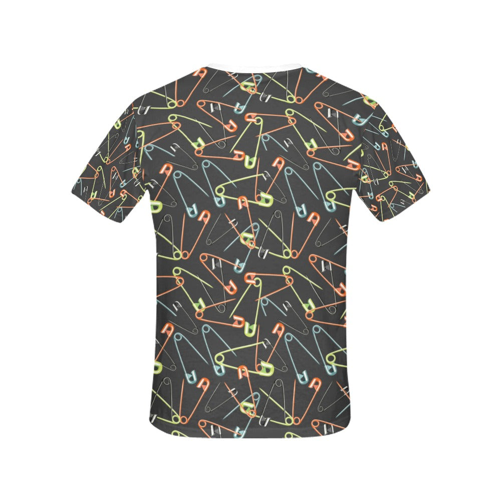 Safety Pin Print Design LKS301 Women's  T-shirt