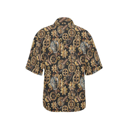 Steampunk Lightbulb Print Design LKS304 Women's Hawaiian Shirt