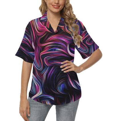 Liquid Pattern Print Design 01 Women's Hawaiian Shirt