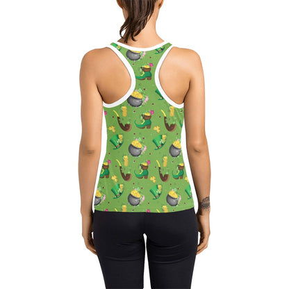 Shamrock Saint Patrick's Day Print Design LKS306 Women's Racerback Tank Top
