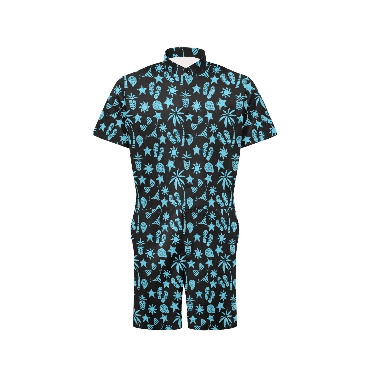 Beach Scene Pattern Print Design 03 Men's Romper