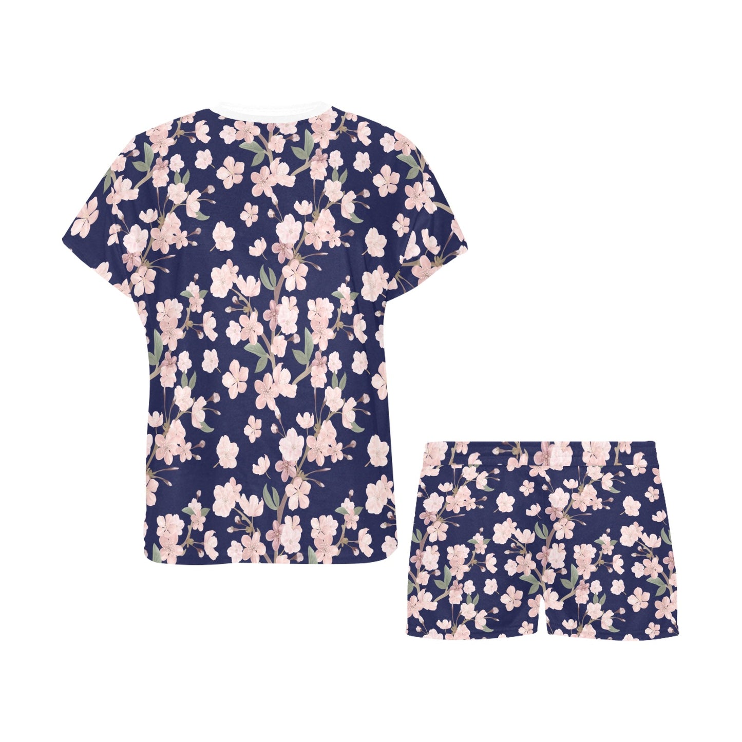 Sakura Print Design LKS301 Women's Short Pajama Set