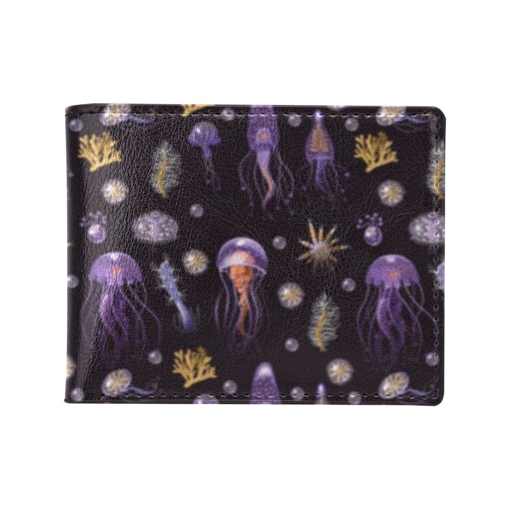 Seaweed With Jelly Fish Print Design LKS305 Men's ID Card Wallet