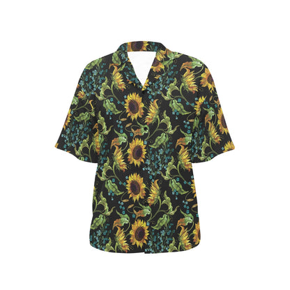 Sunflower Print Design LKS308 Women's Hawaiian Shirt
