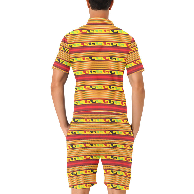 Mexican Blanket Ornament Print Pattern Men's Romper