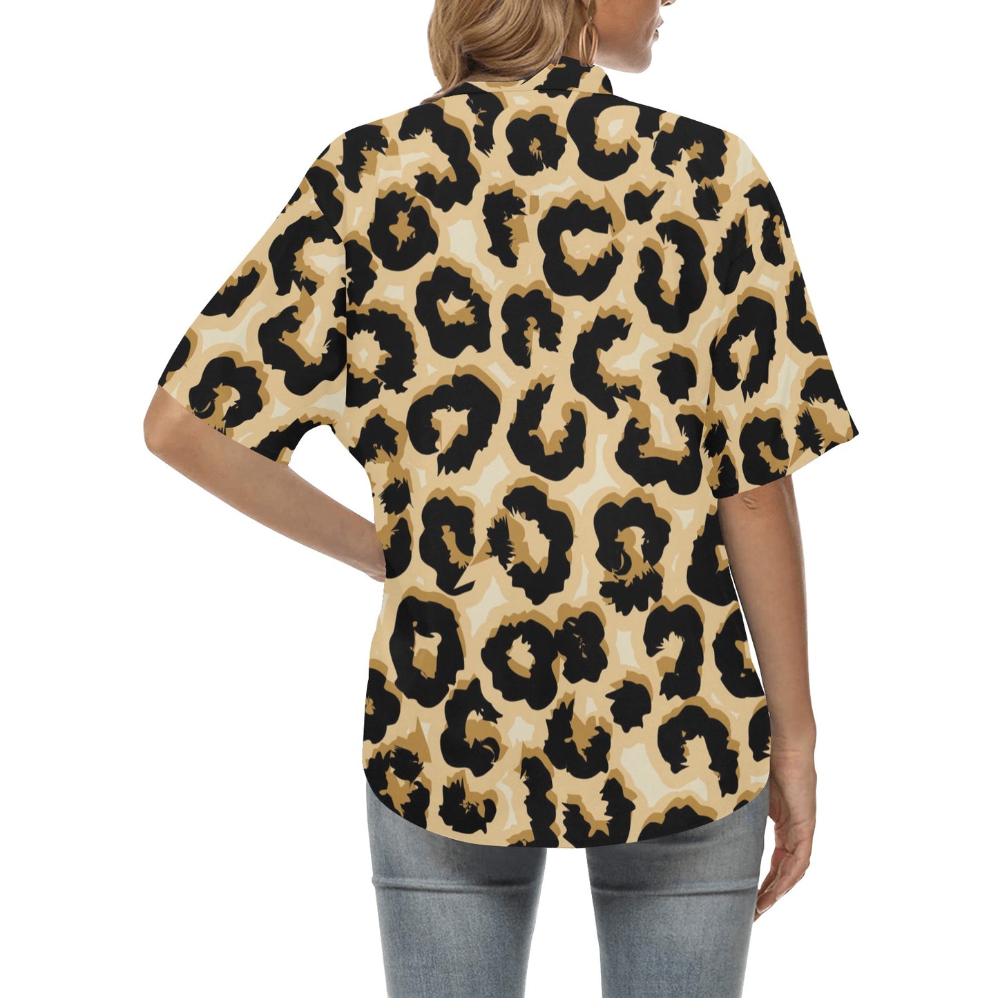 Jaguar Skin Pattern Print Design 02 Women's Hawaiian Shirt