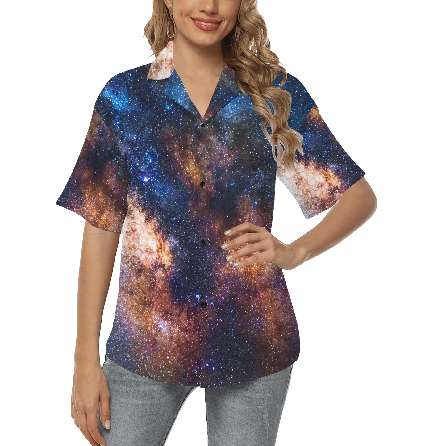 Celestial Milky way Galaxy Women's Hawaiian Shirt