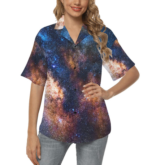 Celestial Milky way Galaxy Women's Hawaiian Shirt