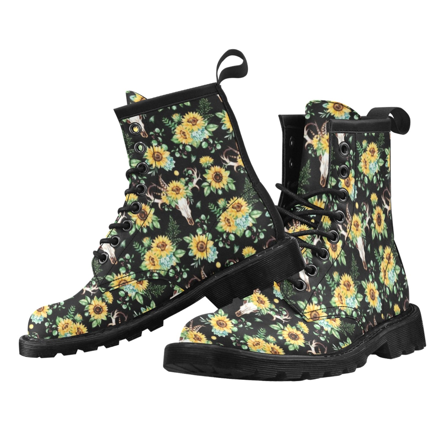 Sunflower Pattern Print Design SF08 Women's Boots