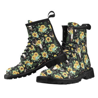 Sunflower Pattern Print Design SF08 Women's Boots
