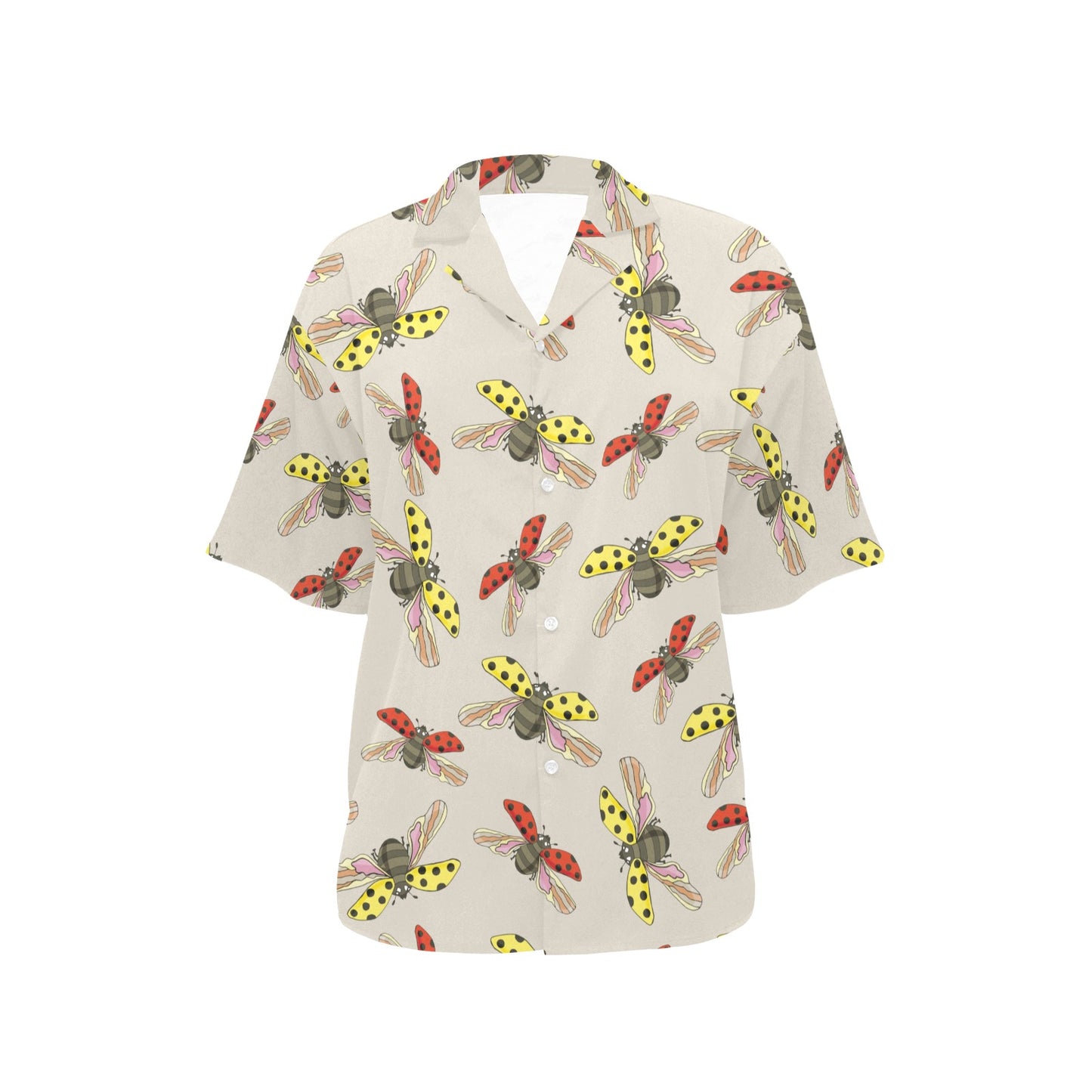 Ladybug Pattern Print Design 04 Women's Hawaiian Shirt