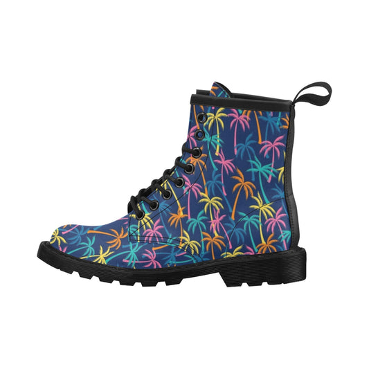 Palm Tree Pattern Print Design PT013 Women's Boots